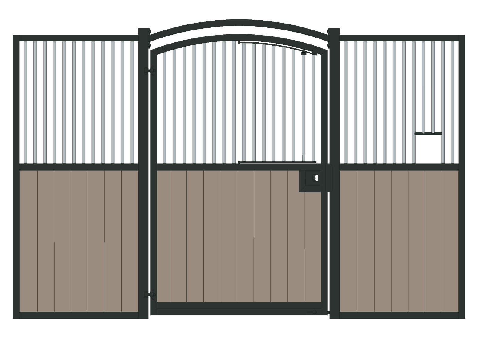 Tekening van het Arc front